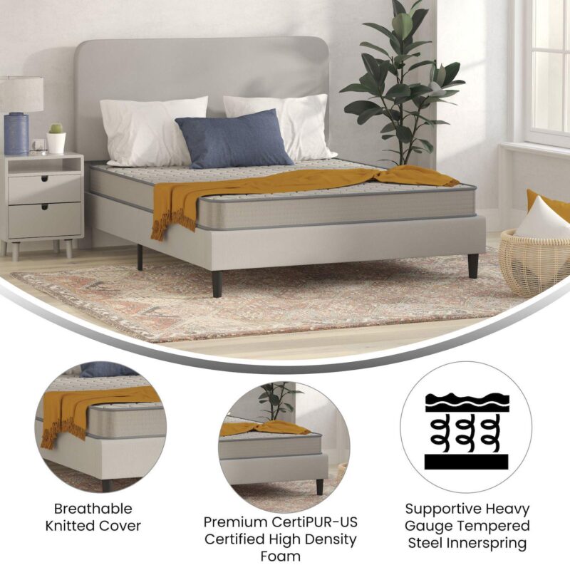 Emma and Oliver Asteria Medium Firm Hybrid Innerspring Mattress in a Box with Knit Fabric Top - Image 5