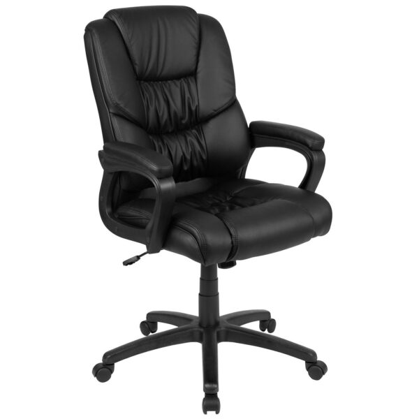 Emma and Oliver Big and Tall 400 lb. Rated Black LeatherSoft Office Chair - Executive Office Chair