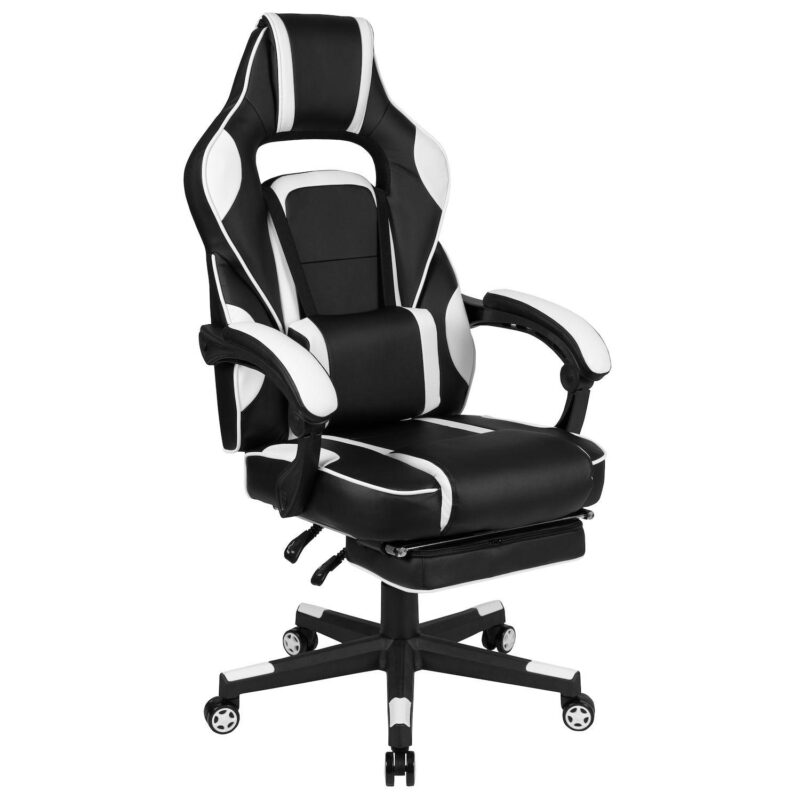 Emma and Oliver Black Ergonomic Gaming Chair -Recline Back/Arms, Footrest, Massaging Lumbar - Image 9