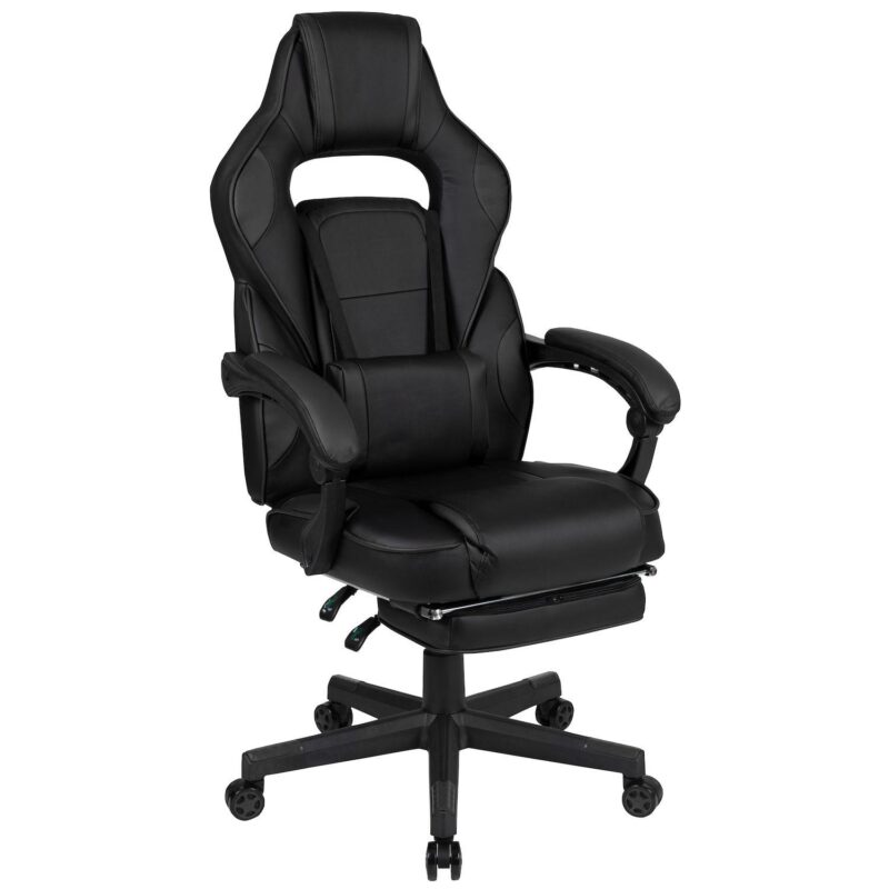 Emma and Oliver Black Ergonomic Gaming Chair -Recline Back/Arms, Footrest, Massaging Lumbar - Image 6