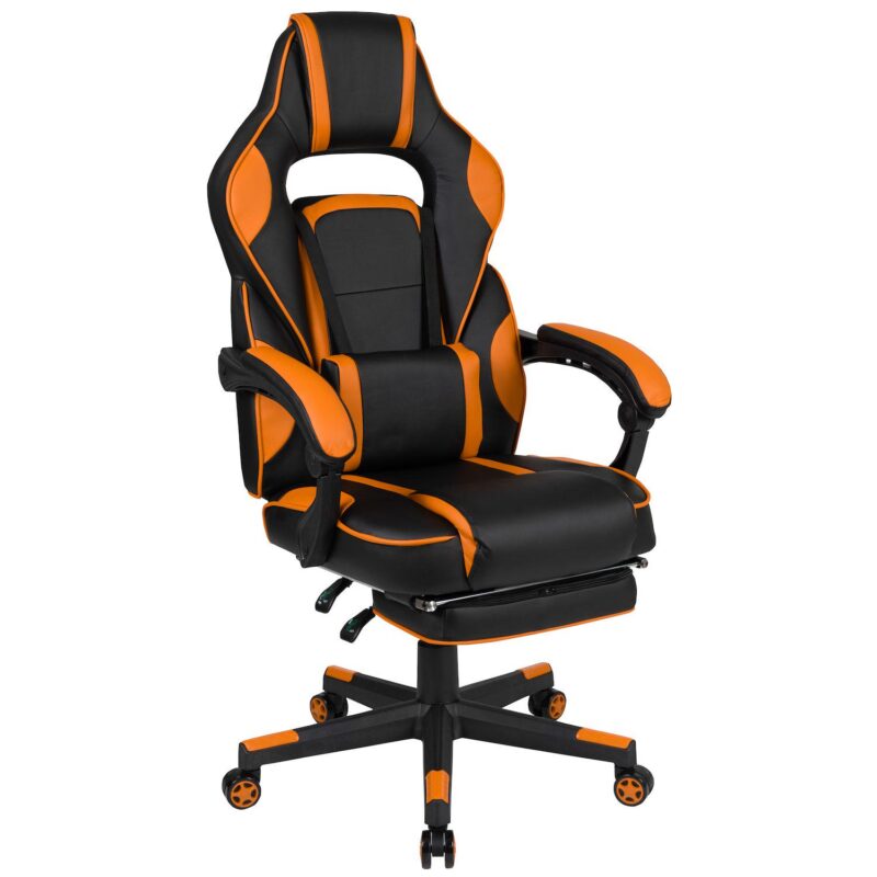 Emma and Oliver Black Ergonomic Gaming Chair -Recline Back/Arms, Footrest, Massaging Lumbar - Image 8