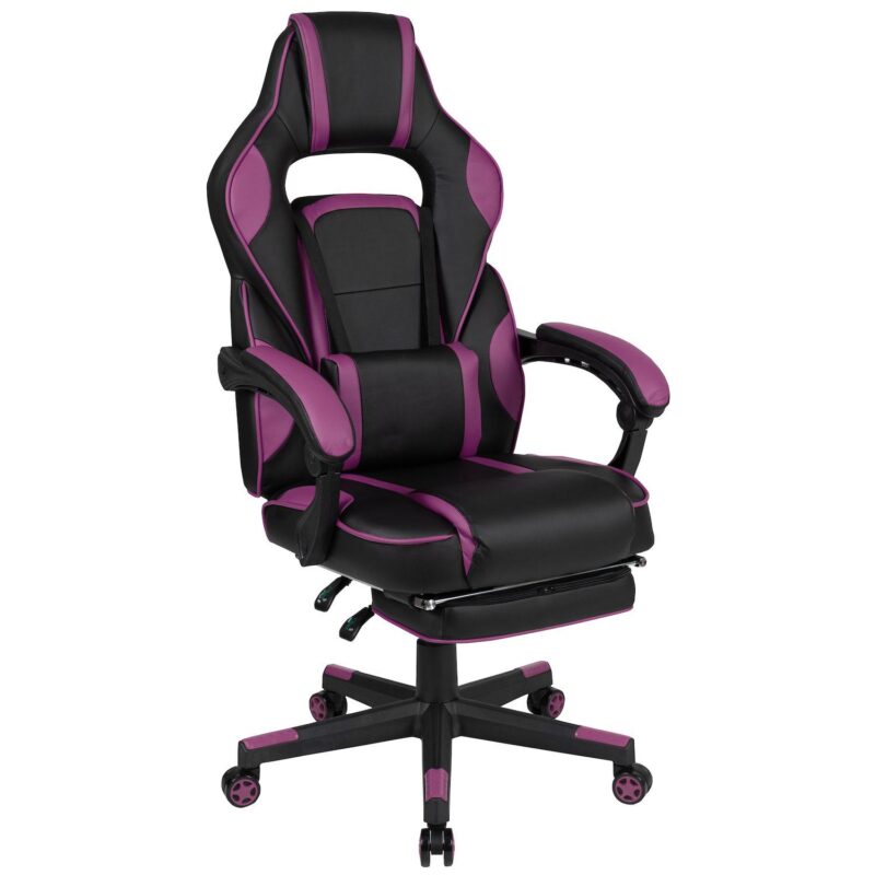 Emma and Oliver Black Ergonomic Gaming Chair -Recline Back/Arms, Footrest, Massaging Lumbar - Image 7