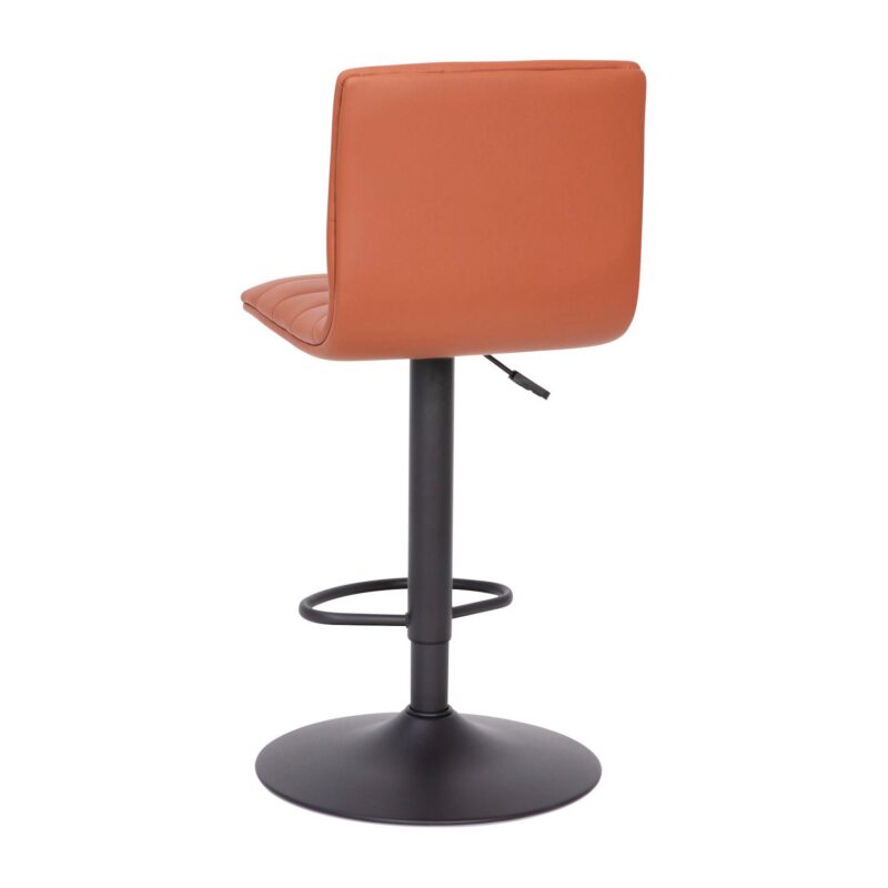 Emma and Oliver Coti Modern Channel Tufted Upholstered Height Adjustable Mid-Back Stool and Pedestal Base with Footrest - Image 5