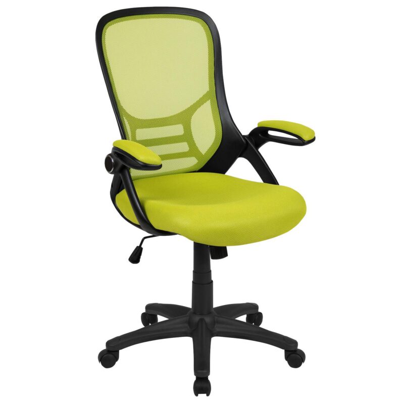Emma and Oliver High Back Light Gray Mesh Ergonomic Office Chair w/ Black Frame and Flip-up Arms - Image 13