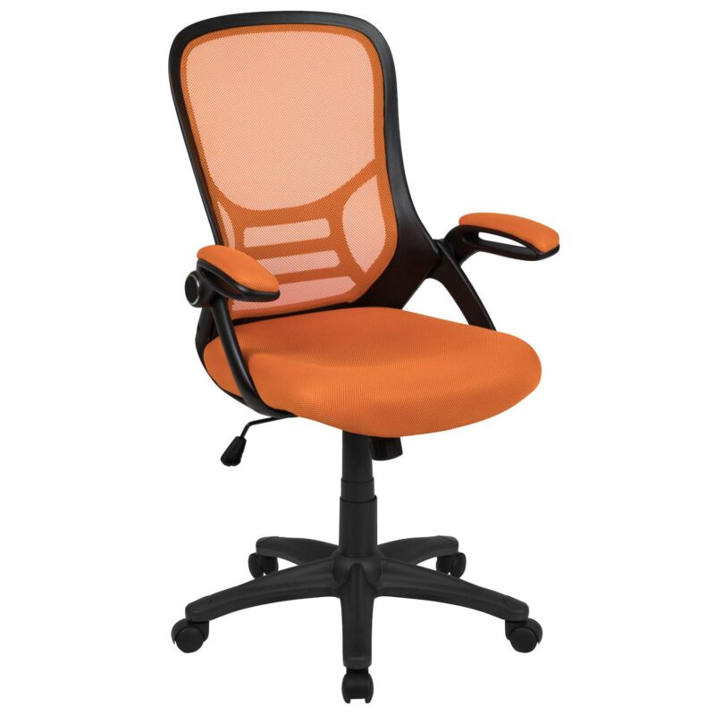 Emma and Oliver High Back Light Gray Mesh Ergonomic Office Chair w/ Black Frame and Flip-up Arms - Image 10