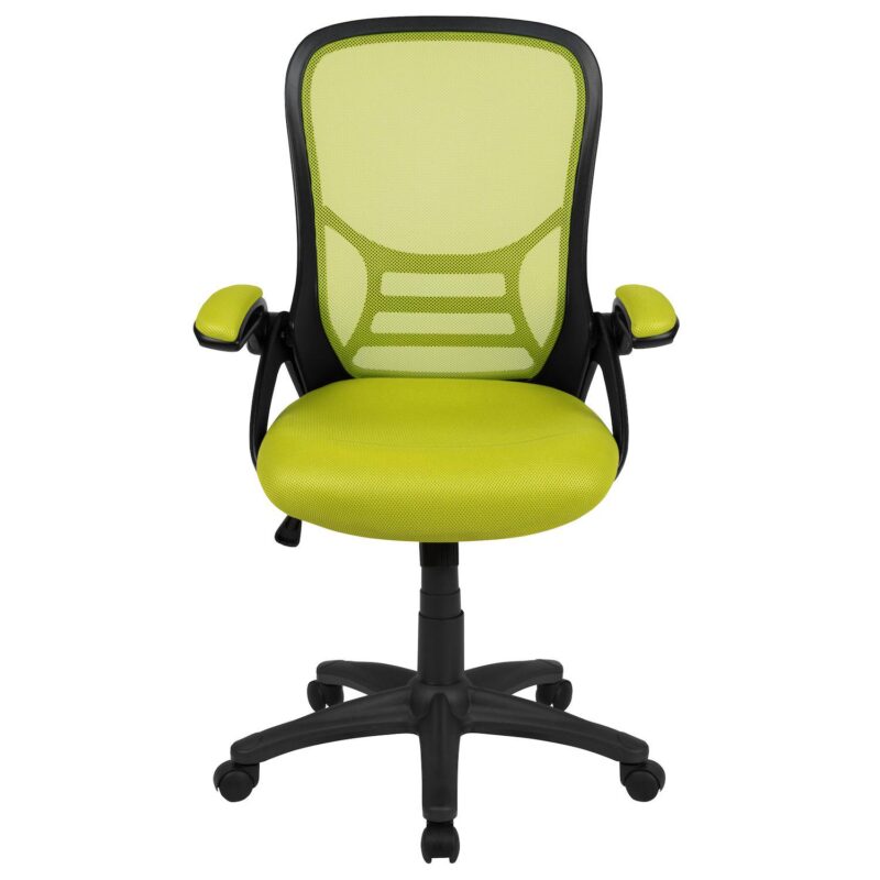 Emma and Oliver High Back Light Gray Mesh Ergonomic Office Chair w/ Black Frame and Flip-up Arms - Image 4