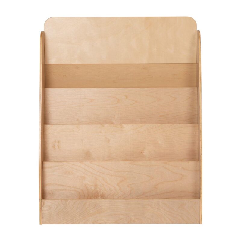 Emma and Oliver Kid's Wood Book Storage Shelf with 4 Storage Slats and Child-Friendly Curved Edges - Image 5