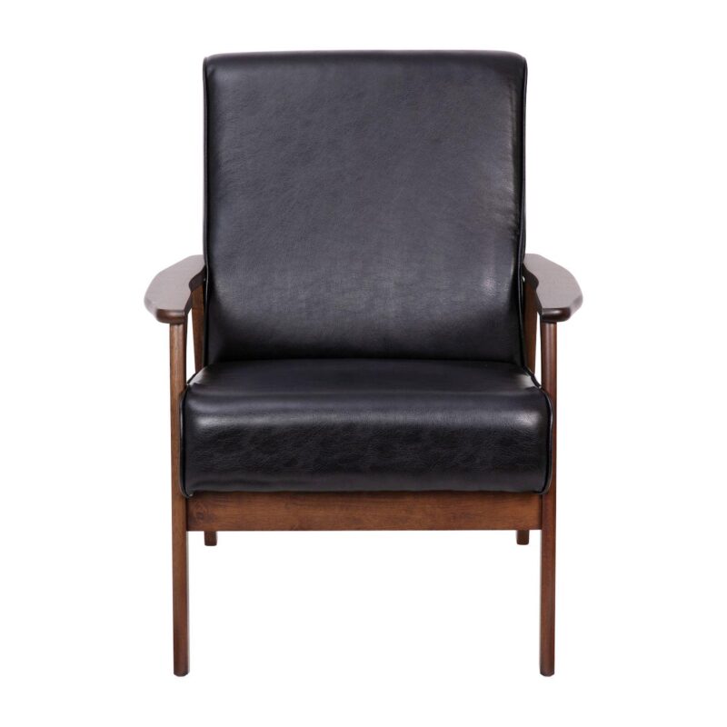 Emma and Oliver Langmore Upholstered Mid-Century Modern Arm Chair with Wood Frame - Image 5
