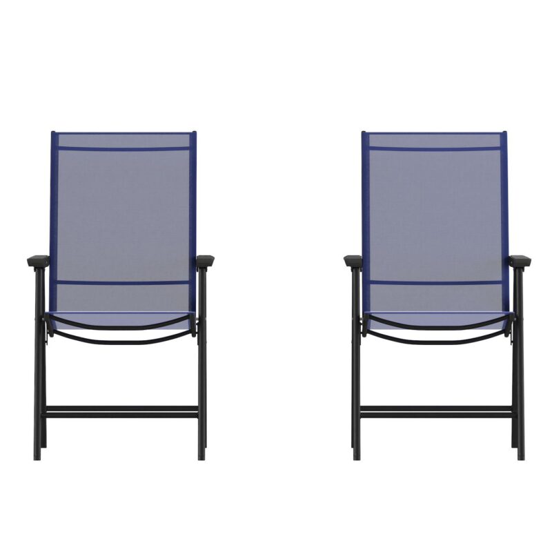 Emma and Oliver Outdoor Folding Patio Sling Chair / Portable Chair (2 Pack) - Image 7