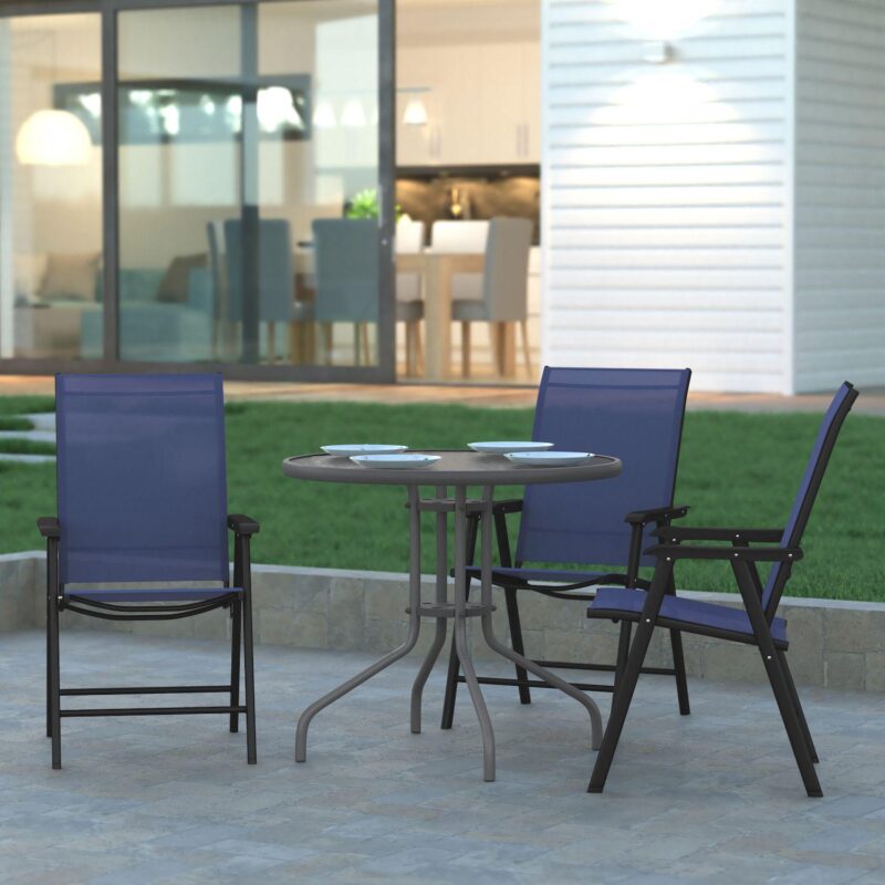 Emma and Oliver Outdoor Folding Patio Sling Chair / Portable Chair (2 Pack) - Image 2