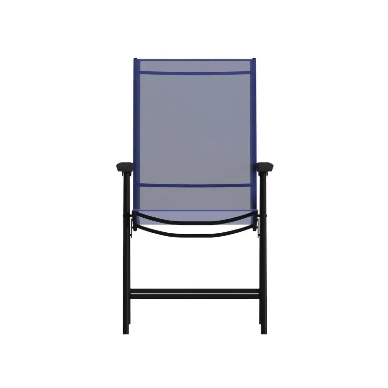 Emma and Oliver Outdoor Folding Patio Sling Chair / Portable Chair (2 Pack) - Image 5
