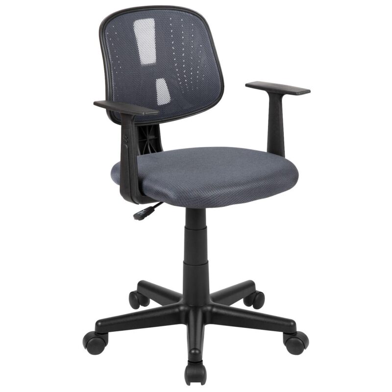 Emma and Oliver Pivot Back Gray Mesh Swivel Task Office Chair with Arms, BIFMA Certified - Image 6