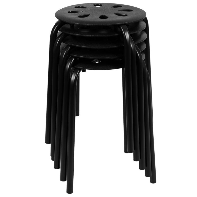 Emma and Oliver Plastic Nesting Stack Stools-School/Home, 17.5 Height, Assorted Colors (5 Pack) - Image 6