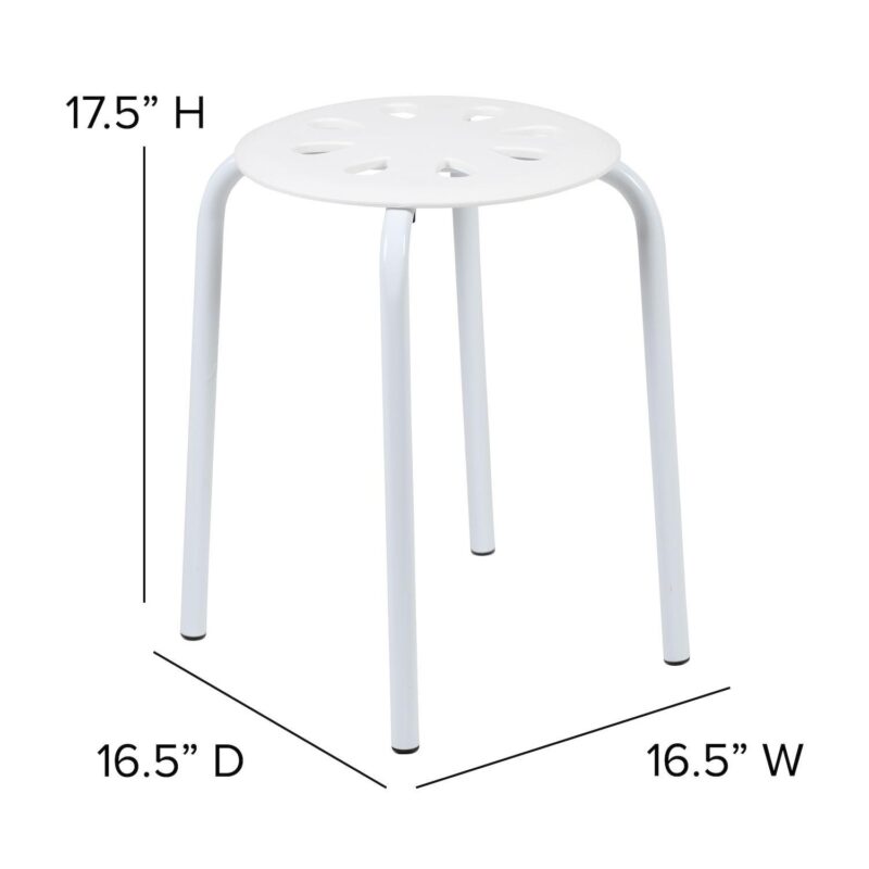 Emma and Oliver Plastic Nesting Stack Stools-School/Home, 17.5 Height, Assorted Colors (5 Pack) - Image 5