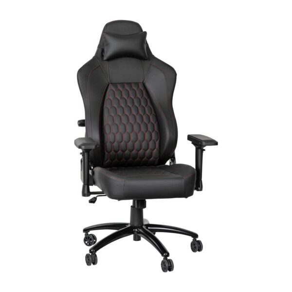 Emma and Oliver Teknik Ergonomic High Back Adjustable Gaming Chair with 4D Armrests, Head Pillow and Adjustable Lumbar Support