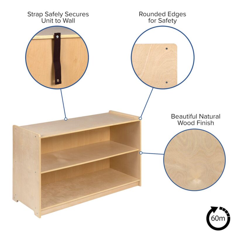 Emma and Oliver Wooden School Classroom Storage Cabinet for Commercial or Home Use - Image 3