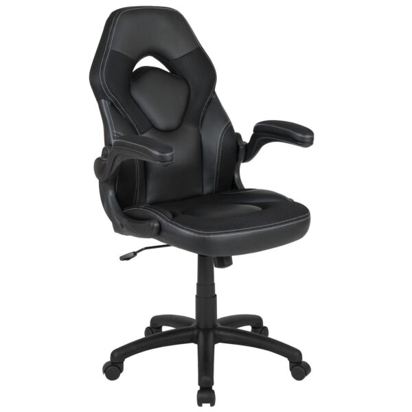 Emma and Oliver Z100 Gaming Racing PC Chair with Flip-up Arms, Red/Black LeatherSoft