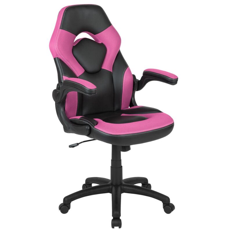 Emma and Oliver Z100 Gaming Racing PC Chair with Flip-up Arms, Red/Black LeatherSoft - Image 7