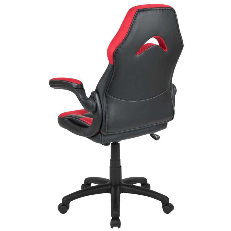 Emma and Oliver Z100 Gaming Racing PC Chair with Flip-up Arms, Red/Black LeatherSoft - Image 5