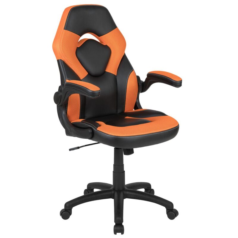 Emma and Oliver Z100 Gaming Racing PC Chair with Flip-up Arms, Red/Black LeatherSoft - Image 9
