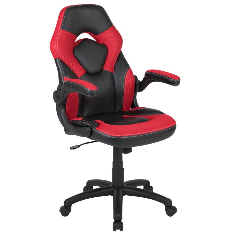Emma and Oliver Z100 Gaming Racing PC Chair with Flip-up Arms, Red/Black LeatherSoft - Image 8