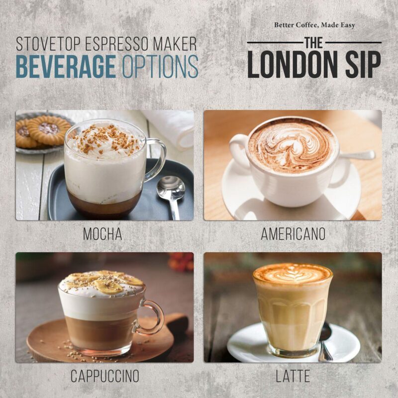 Escali London Sip 10-Cup Stainless Steel Espresso Maker - Image 3