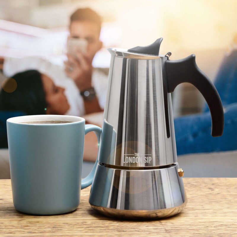 Escali London Sip 10-Cup Stainless Steel Espresso Maker - Image 6