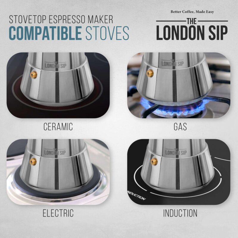 Escali London Sip 10-Cup Stainless Steel Espresso Maker - Image 9