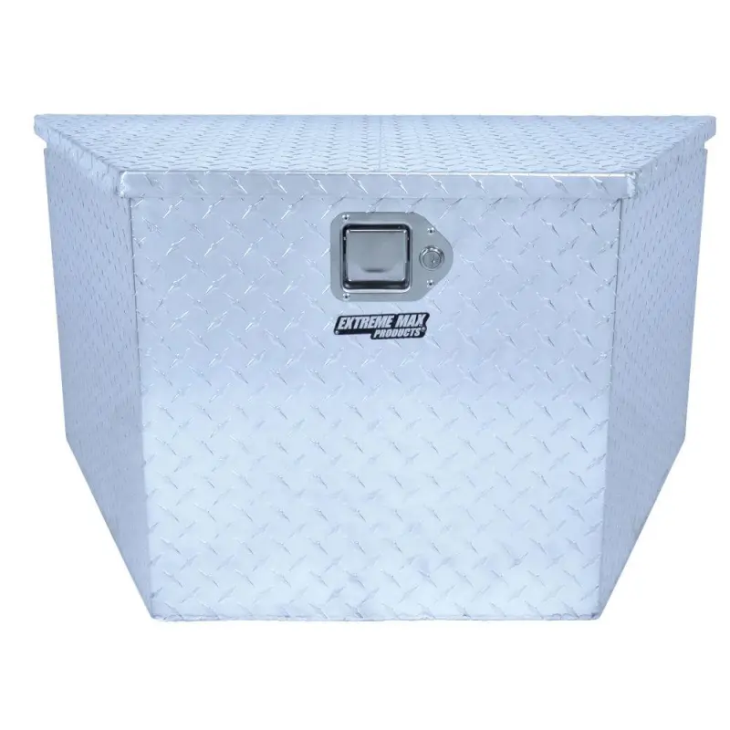 Extreme Max 5001.6097 Aluminum Diamond-Plate Trailer Tongue Locking Storage Box for Utility and Sport Trailers - Image 2