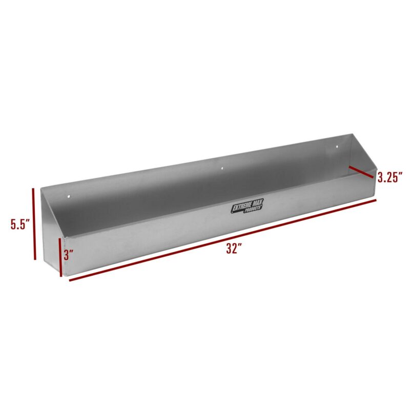 Extreme Max 5001.6194 Wall-Mount Aluminum Aerosol Storage Shelf for Enclosed Trailer Shop Garage Storage - 12-Can Capacity, Silver - Image 3