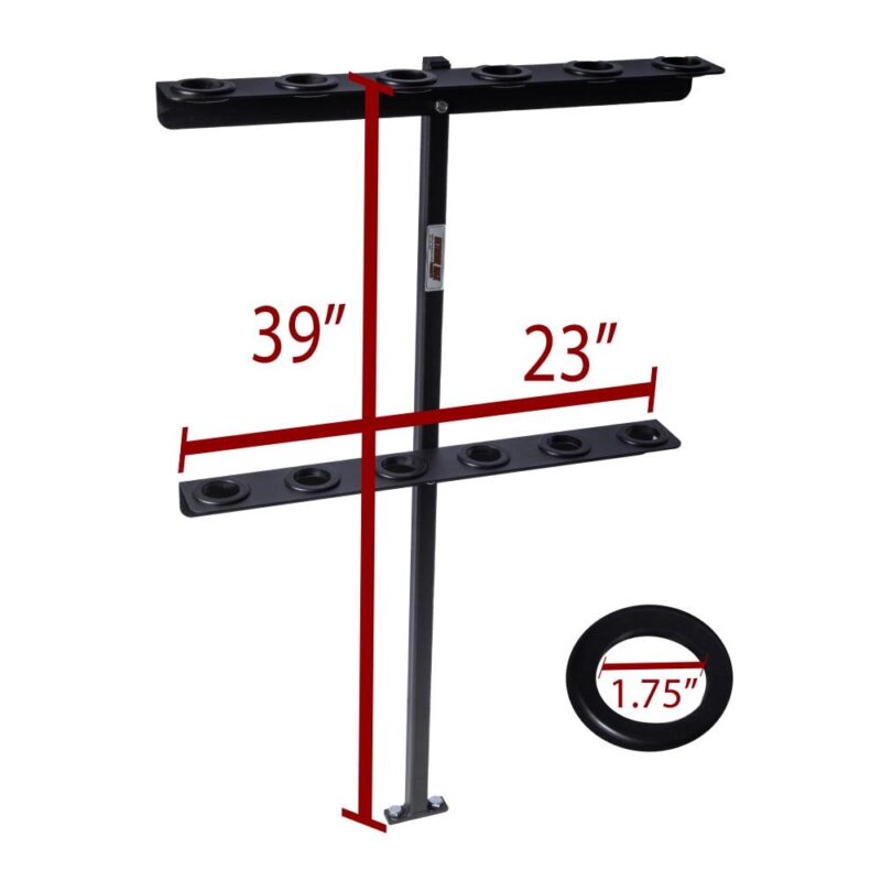 Extreme Max 5001.6357 6-Tool Garden and Landscaping Hand Tool Rack for Open Trailers - Image 5