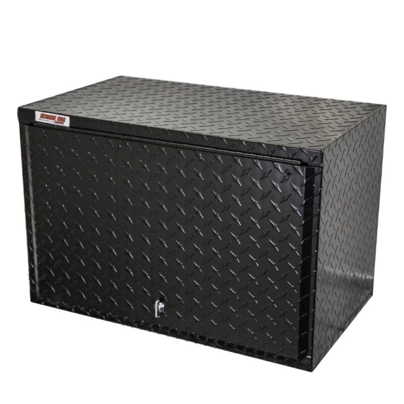 Extreme Max 5001.6432 Diamond Plated Aluminum Overhead Cabinet for Garage, Shop, Enclosed Trailer - 24 , Black - Image 2