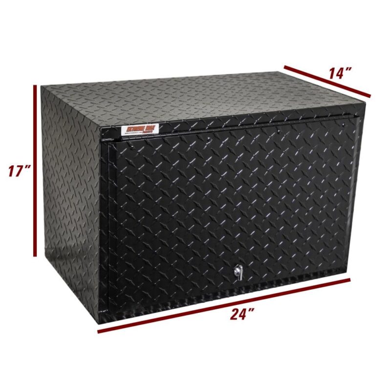Extreme Max 5001.6432 Diamond Plated Aluminum Overhead Cabinet for Garage, Shop, Enclosed Trailer - 24 , Black - Image 4
