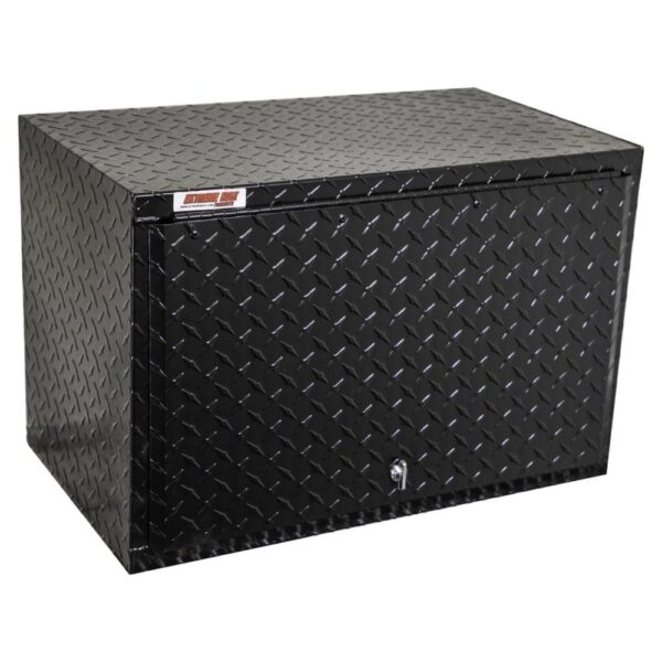 Extreme Max 5001.6432 Diamond Plated Aluminum Overhead Cabinet for Garage, Shop, Enclosed Trailer - 24 , Black