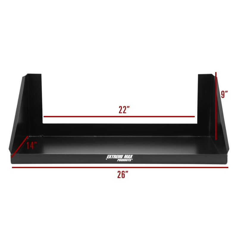 Extreme Max 5001.6595 Wall-Mount Aluminum Tool Box Tray for Enclosed Trailer, Shop, Garage, Storage - Black - Image 3