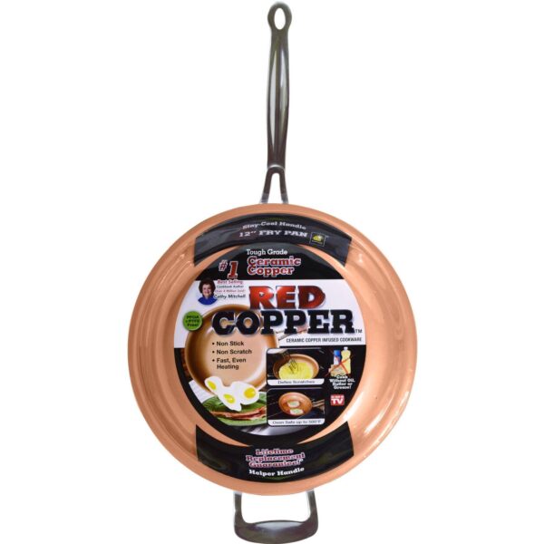 FRY PAN RED COPPER 12  (Pack of 1)