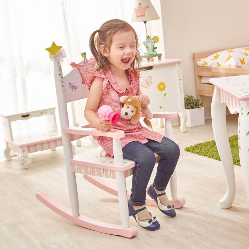 Fantasy Fields Princess and Frog Kids Wood Rocking Chair - Image 2