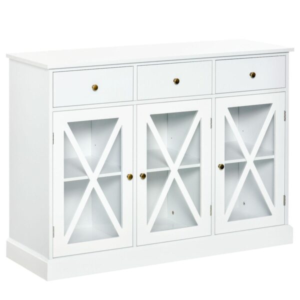 Farmhouse Style Kitchen Sideboard Serving Buffet Storage Cabinet W/ 3 Drawers