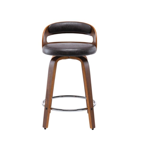 Faux Leather Channel Tufting Bar Stool