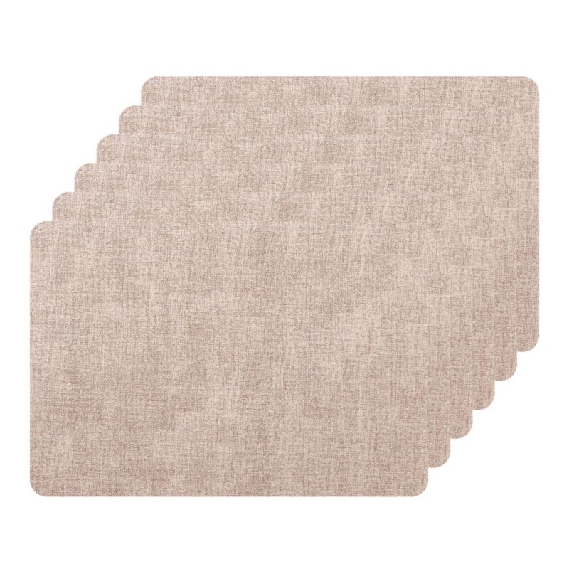 Faux Leather Placemats Set Of 6 Table Mats For Dining Room - Image 8