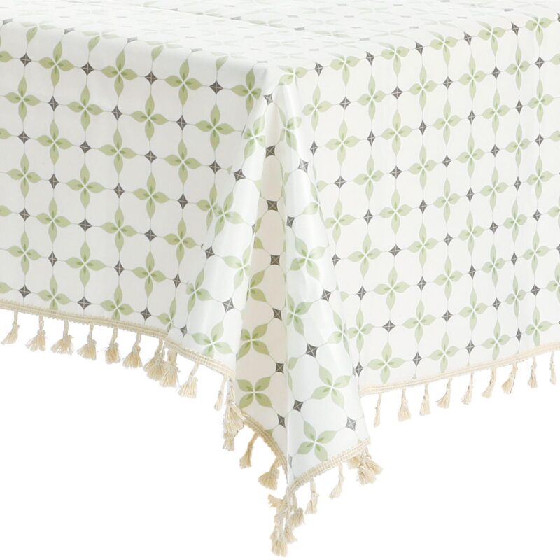 Faux Pu Restaurant Daily Gathering Tassel Table Cover 1 Pc 55  X 55 - Image 4
