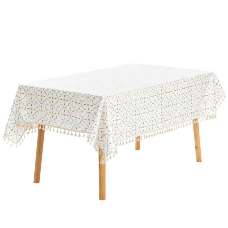 Faux Pu Restaurant Daily Gathering Tassel Table Cover 1 Pc 55  X 55 - Image 6