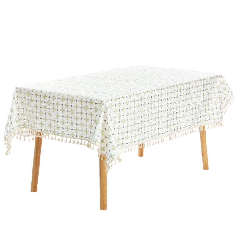 Faux Pu Restaurant Daily Gathering Tassel Table Cover 1 Pc 55  X 55 - Image 7