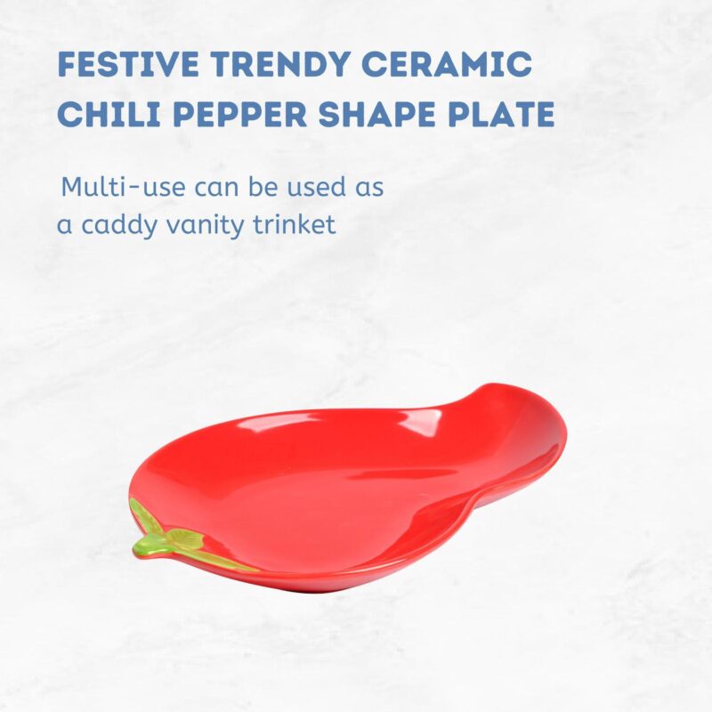 Festive Ceramic Chili Shape Serving Tray - Image 5