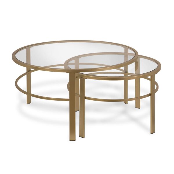 Finley and Sloane Gaia Round Nested 2-Piece Coffee Table Set