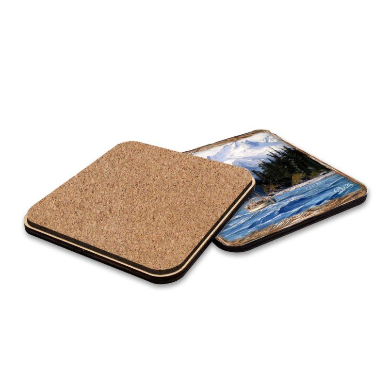 Fishing Boats Wooden Cork Placemat And Coasters Gift Set Of 7 - Image 4