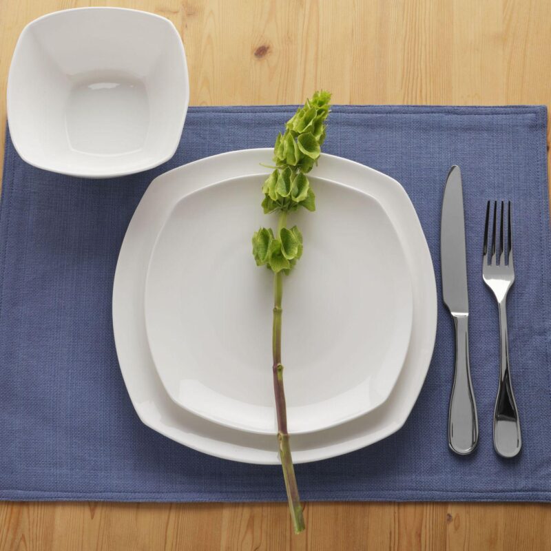 Fitz and Floyd 12-Piece Nevaeh White Soft Square Dinnerware Set - Image 4