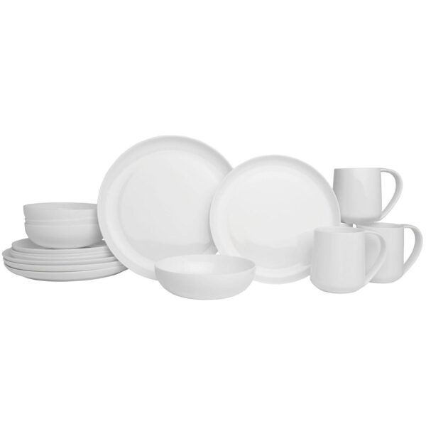 Fitz and Floyd 16-Piece Nevaeh White Coupe Dinnerware Set