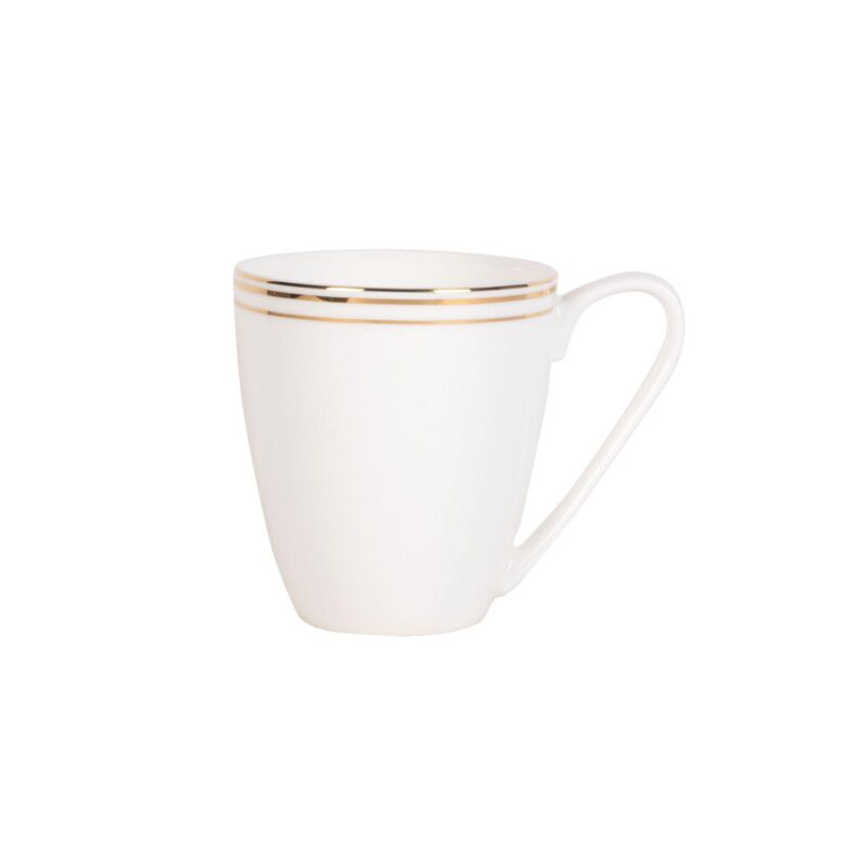 Fitz and Floyd 16-Piece Nevaeh White Coupe Gold Bands Dinnerware Set - Image 7