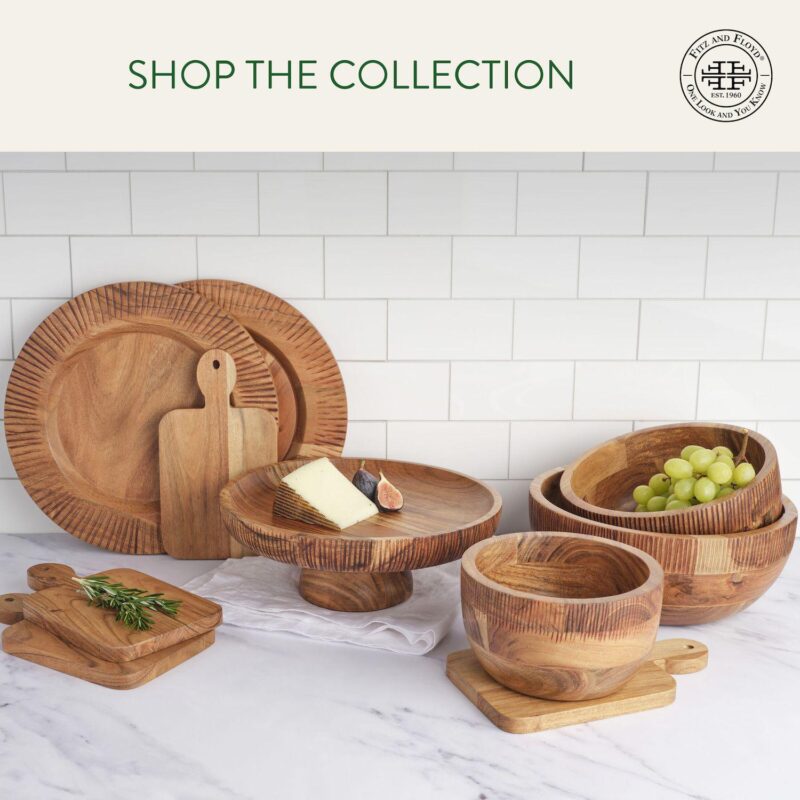 Fitz and Floyd Caleb Natural Acacia Wood Serve Bowls, Set of 3 - Image 5